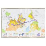 37x56" South Is Up World Map Poster