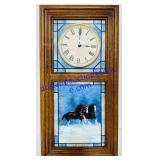 The Majestic Horses Stained Glass Clock (Working