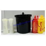 Ice Bucket, S&P Shakers and Condiment Bottles