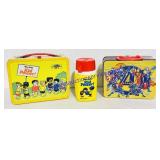 (2) Metal Lunch Boxes and Plastic Thermos