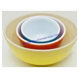 Yellow, Blue, & Red Pyrex Mixing Bowls