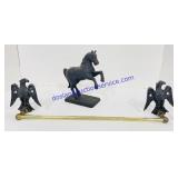 Cast Iron Sculpture and Towel Bar
