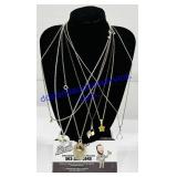 6 Metal Pendant Necklaces