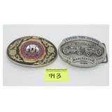 Pair of Tractor Themed Belt Buckles