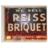 Reiss Briquet Tin Sign (16 x 13)