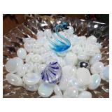CARDNAL Dï¿½COR/NICE GLASS TRAYS/GLASS SWANS