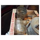 ANTIQUE GALVANIZED/ PULLY/COFFEE GRINDER