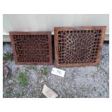 2 VINTAGE CAST IRON REGISTERS