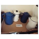 4 ENAMEL COFFEE POTS