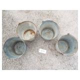 4 GALVANIZED BUCKETS