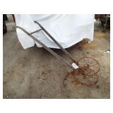 VINTAGE DOUBLE WHEEL WALK BEHIND PLOW