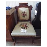 VICTORIAN-STYLE NEEDLEPOINT CHAIR