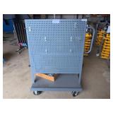 Metal peg board cart