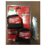 2-25 Foot Tape Measure, Utility Knife