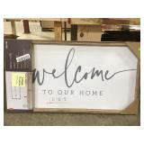 Allen & Roth Welcome Decor Missing Letters 16x30x1