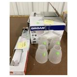 Towel Bar, Light Shades, Broan Ventilation Fan