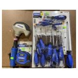 Kobalt Screwdrivers, Tape Measure, Dremel Versa,