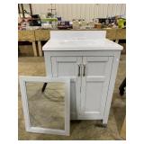 Vanity Cabinet With Single Bowl Sink And Mirror