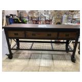 Duramax 72" Metal And Wood Workbench On Casters