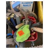 Pry bars, hammers, hand tools lot 374