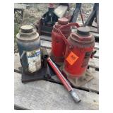 3 hydraulic jacks 2-20 ton and 1-12 ton Lot 343