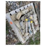 Skid of assorted pavers and birdfeeders, tag 325