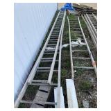 Wood extension ladder, tag 434
