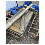 Wood doors and clothesline post, tag 476