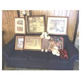 Blue Print Sofa 93x36, Pictures, Wall Decor,