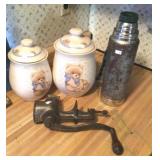 Meat Grinder, Thermos, Canisters With Chips