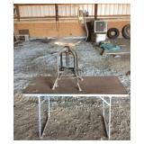 Industrial Stool And Folding Table 24x48