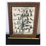 Blackbirds Framed Print , W.f. Bell 1909 14x17