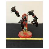 Black Americana Tin Windup Toy Works 7 In Tall