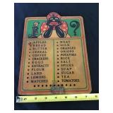 Black Americana Shopping List Wood Board 7x10,