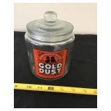 Gold Dust Glass Canister 5x5