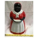 Black Americana Ceramic Cookie Jar, W/wear