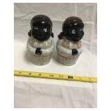 Black Americana Ceramic Shakers 5in