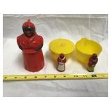 Black Americana Plastic Syrup, Cream & Sugar