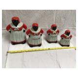 Black Americana Ceramic Canisters, Largest One