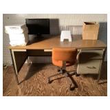Desk, Chair, Monitor, File Holder, Print Paper