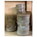 Approximately 110-6 Inch Ivory With Gold Saucers