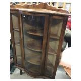 Corner Curio Cabinet Wood Shelves 36x22x60