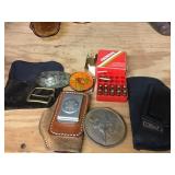 Belt Buckles, .25 Auto Ammo, Holsters