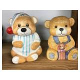 2 Ceramic Bear Cookie Jars