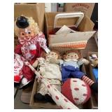 Raggedy Ann And Andy Dolls, Iu Clown, Bat And