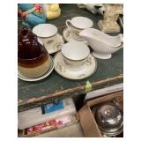 Noritake Teacups And Saucers, Gravy Boat And Glass