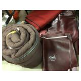 Sleeping bag, vinyl covering and scraps