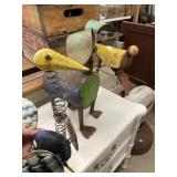 Metal dog and bird lawn ornaments