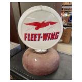 Fleet-wing gas pump globe plastic frame and glass