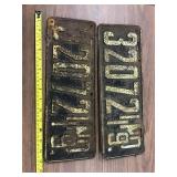 2 Indiana license plates 1919